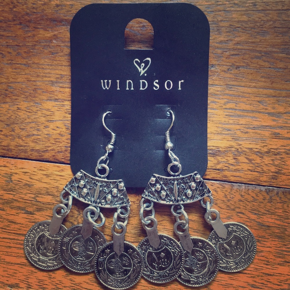 Windsor Vintage Tribal Boho Silver Tone Earrings💕